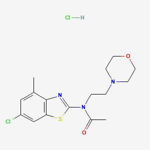 molecular formula C16H21Cl2N3O2S B2602552 N-(6-chloro-4-methylbenzo[d]thiazol-2-yl)-N-(2-morpholinoethyl)acetamide hydrochloride CAS No. 1331139-50-4