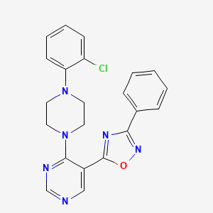 5-[4-[4-(2-Chlorophenyl)piperazin-1-yl]pyrimidin-5-yl]-3-phenyl-1,2,4-oxadiazole