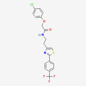 molecular formula C20H16ClF3N2O2S B2602558 2-(4-chlorophenoxy)-N-(2-(2-(4-(trifluoromethyl)phenyl)thiazol-4-yl)ethyl)acetamide CAS No. 896377-50-7