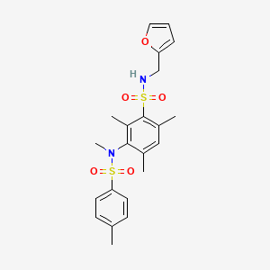 molecular formula C22H26N2O5S2 B2602569 3-(N,4-dimethylphenylsulfonamido)-N-(furan-2-ylmethyl)-2,4,6-trimethylbenzenesulfonamide CAS No. 881937-80-0