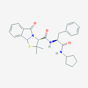 molecular formula C27H31N3O3S B260258 (3R)-N-[(2S)-1-(cyclopentylamino)-1-oxo-3-phenylpropan-2-yl]-2,2-dimethyl-5-oxo-2,3,5,9b-tetrahydro[1,3]thiazolo[2,3-a]isoindole-3-carboxamide 