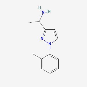 1-[1-(2-Methylphenyl)pyrazol-3-yl]ethanamine