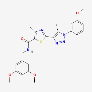 molecular formula C24H25N5O4S B2602597 N-(3,5-dimethoxybenzyl)-2-(1-(3-methoxyphenyl)-5-methyl-1H-1,2,3-triazol-4-yl)-4-methylthiazole-5-carboxamide CAS No. 1251673-26-3
