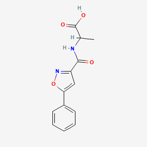 molecular formula C13H12N2O4 B2602599 2-[(5-Phenyl-1,2-oxazol-3-yl)formamido]propanoic acid CAS No. 1189046-41-0