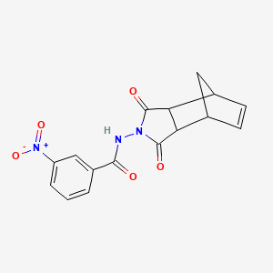 molecular formula C16H13N3O5 B2602629 N-(1,3-二氧代-3a,4,7,7a-四氢-1H-4,7-甲烷异吲哚-2(3H)-基)-3-硝基苯甲酰胺 CAS No. 374929-74-5