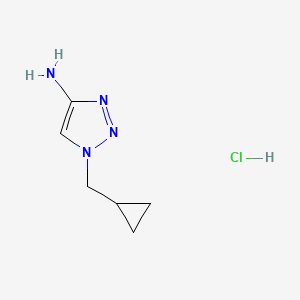 molecular formula C6H11ClN4 B2602631 1-(Cyclopropylmethyl)triazol-4-amine;hydrochloride CAS No. 2344685-78-3