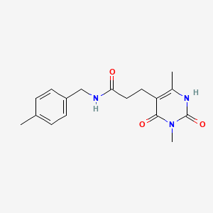 molecular formula C17H21N3O3 B2602635 3-(3,6-二甲基-2,4-二氧代-1,2,3,4-四氢嘧啶-5-基)-N-(4-甲基苄基)丙酰胺 CAS No. 1105203-26-6