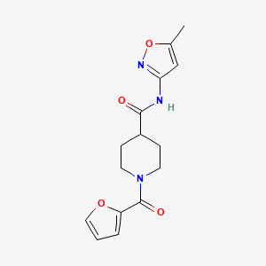 molecular formula C15H17N3O4 B2602639 1-(furan-2-carbonyl)-N-(5-methylisoxazol-3-yl)piperidine-4-carboxamide CAS No. 887681-79-0