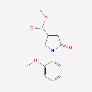molecular formula C13H15NO4 B2602649 Methyl 1-(2-methoxyphenyl)-5-oxopyrrolidine-3-carboxylate CAS No. 910443-46-8