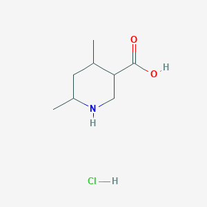 molecular formula C8H16ClNO2 B2602656 4,6-二甲基哌啶-3-羧酸盐酸盐 CAS No. 2225146-77-8