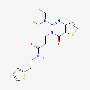 molecular formula C19H24N4O2S2 B2602664 3-[2-(diethylamino)-4-oxo-3H,4H-thieno[3,2-d]pyrimidin-3-yl]-N-[2-(thiophen-2-yl)ethyl]propanamide CAS No. 1116060-76-4