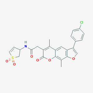 2-[3-(4-chlorophenyl)-5,9-dimethyl-7-oxo-7H-furo[3,2-g]chromen-6-yl]-N-(1,1-dioxido-2,3-dihydro-3-thienyl)acetamide