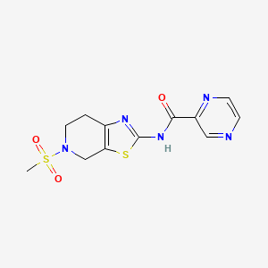 N-(5-(methylsulfonyl)-4,5,6,7-tetrahydrothiazolo[5,4-c]pyridin-2-yl)pyrazine-2-carboxamide