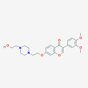 molecular formula C25H30N2O6 B260268 3-(3,4-dimethoxyphenyl)-7-(2-(4-(2-hydroxyethyl)piperazin-1-yl)ethoxy)-4H-chromen-4-one 