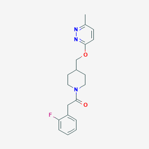 molecular formula C19H22FN3O2 B2602680 2-(2-Fluorophenyl)-1-[4-[(6-methylpyridazin-3-yl)oxymethyl]piperidin-1-yl]ethanone CAS No. 2310159-24-9