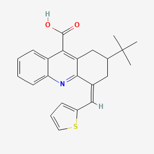 molecular formula C23H23NO2S B2602682 2-Tert-butyl-4-(thiophen-2-ylmethylidene)-1,2,3,4-tetrahydroacridine-9-carboxylic acid CAS No. 380574-08-3