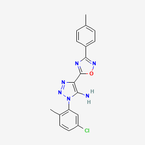 molecular formula C18H15ClN6O B2602685 1-(5-chloro-2-methylphenyl)-4-[3-(4-methylphenyl)-1,2,4-oxadiazol-5-yl]-1H-1,2,3-triazol-5-amine CAS No. 892775-08-5
