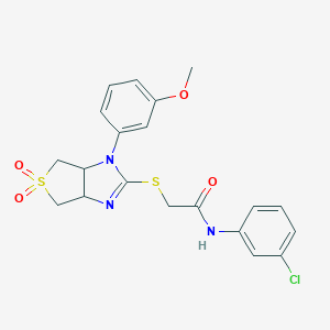 N-(3-chlorophenyl)-2-{[1-(3-methoxyphenyl)-5,5-dioxido-3a,4,6,6a-tetrahydro-1H-thieno[3,4-d]imidazol-2-yl]sulfanyl}acetamide