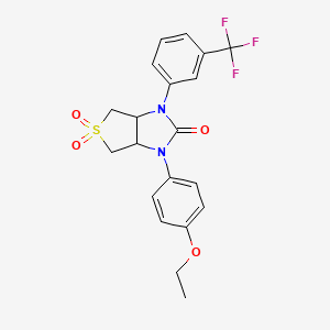 molecular formula C20H19F3N2O4S B2602693 1-(4-ethoxyphenyl)-3-(3-(trifluoromethyl)phenyl)tetrahydro-1H-thieno[3,4-d]imidazol-2(3H)-one 5,5-dioxide CAS No. 878428-66-1