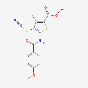 Ethyl 5-(4-methoxybenzamido)-3-methyl-4-thiocyanatothiophene-2-carboxylate