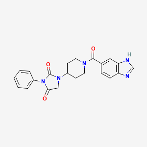 molecular formula C22H21N5O3 B2602710 1-(1-(1H-benzo[d]imidazole-5-carbonyl)piperidin-4-yl)-3-phenylimidazolidine-2,4-dione CAS No. 2034418-36-3
