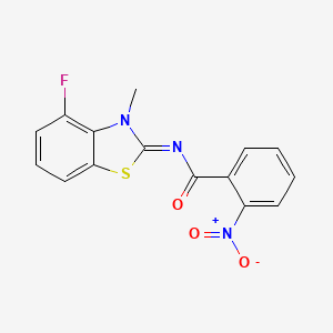 N-(4-fluoro-3-methyl-1,3-benzothiazol-2-ylidene)-2-nitrobenzamide
