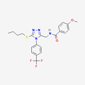 N-((5-(butylthio)-4-(4-(trifluoromethyl)phenyl)-4H-1,2,4-triazol-3-yl)methyl)-4-methoxybenzamide