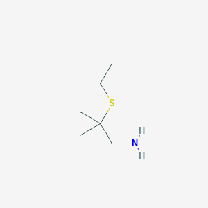 molecular formula C6H13NS B2602728 (1-(Ethylthio)cyclopropyl)methanamine CAS No. 1483740-60-8