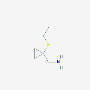 molecular formula C6H13NS B2602728 (1-(乙硫基)环丙基)甲胺 CAS No. 1483740-60-8