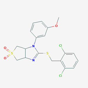 3-{2-[(2,6-dichlorobenzyl)sulfanyl]-5,5-dioxido-3a,4,6,6a-tetrahydro-1H-thieno[3,4-d]imidazol-1-yl}phenyl methyl ether