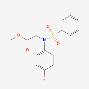 molecular formula C15H14FNO4S B2602731 methyl N-(4-fluorophenyl)-N-(phenylsulfonyl)glycinate CAS No. 362720-33-0