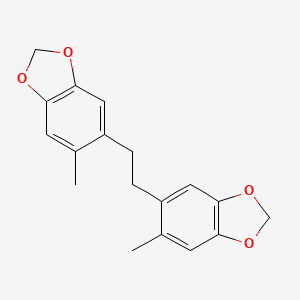 molecular formula C18H18O4 B2602749 5-Methyl-6-[2-(6-methyl-1,3-benzodioxol-5-yl)ethyl]-1,3-benzodioxole CAS No. 677749-60-9