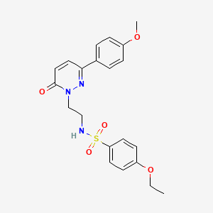 molecular formula C21H23N3O5S B2602754 4-乙氧基-N-(2-(3-(4-甲氧苯基)-6-氧代吡啶并哒嗪-1(6H)-基)乙基)苯磺酰胺 CAS No. 921878-74-2