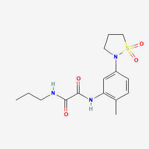 molecular formula C15H21N3O4S B2602756 N1-(5-(1,1-dioxidoisothiazolidin-2-yl)-2-methylphenyl)-N2-propyloxalamide CAS No. 1105215-08-4