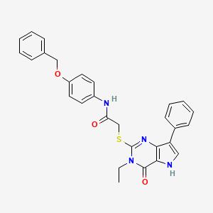 molecular formula C29H26N4O3S B2602757 N-(4-(benzyloxy)phenyl)-2-((3-ethyl-4-oxo-7-phenyl-4,5-dihydro-3H-pyrrolo[3,2-d]pyrimidin-2-yl)thio)acetamide CAS No. 2034583-59-8
