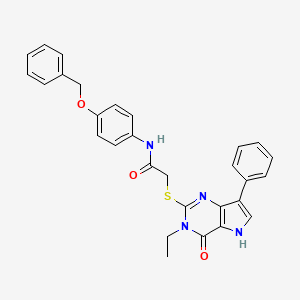 molecular formula C29H26N4O3S B2602757 N-(4-(苯甲氧基)苯基)-2-((3-乙基-4-氧代-7-苯基-4,5-二氢-3H-吡咯并[3,2-d]嘧啶-2-基)硫代)乙酰胺 CAS No. 2034583-59-8