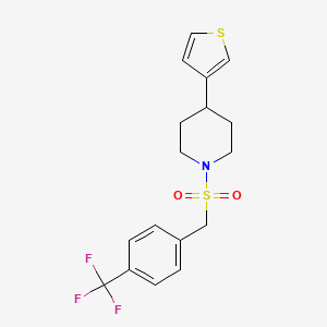 4-(Thiophen-3-yl)-1-((4-(trifluoromethyl)benzyl)sulfonyl)piperidine