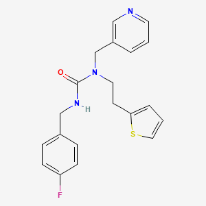 molecular formula C20H20FN3OS B2602765 3-(4-氟苄基)-1-(吡啶-3-基甲基)-1-(2-(噻吩-2-基)乙基)脲 CAS No. 1396748-78-9