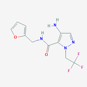 molecular formula C11H11F3N4O2 B2602777 4-Amino-N-(2-furylmethyl)-1-(2,2,2-trifluoroethyl)-1H-pyrazole-5-carboxamide CAS No. 2101196-96-5
