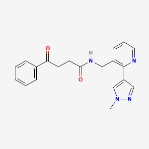 molecular formula C20H20N4O2 B2602778 N-((2-(1-methyl-1H-pyrazol-4-yl)pyridin-3-yl)methyl)-4-oxo-4-phenylbutanamide CAS No. 2034300-44-0