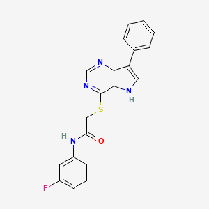 N-(3-Fluorophenyl)-2-({7-phenyl-5H-pyrrolo[3,2-D]pyrimidin-4-YL}sulfanyl)acetamide