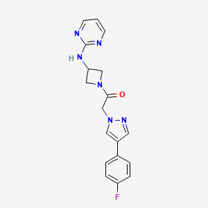 2-(4-(4-fluorophenyl)-1H-pyrazol-1-yl)-1-(3-(pyrimidin-2-ylamino)azetidin-1-yl)ethanone