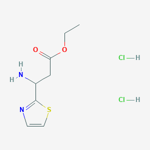 molecular formula C8H14Cl2N2O2S B2602821 Ethyl 3-amino-3-(1,3-thiazol-2-yl)propanoate dihydrochloride CAS No. 2229402-31-5