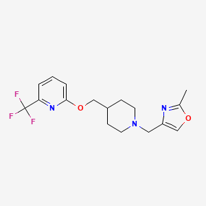 molecular formula C17H20F3N3O2 B2602824 2-({1-[(2-甲基-1,3-恶唑-4-基)甲基]哌啶-4-基}甲氧基)-6-(三氟甲基)吡啶 CAS No. 2202506-84-9