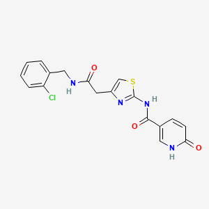 N-(4-(2-((2-chlorobenzyl)amino)-2-oxoethyl)thiazol-2-yl)-6-oxo-1,6-dihydropyridine-3-carboxamide