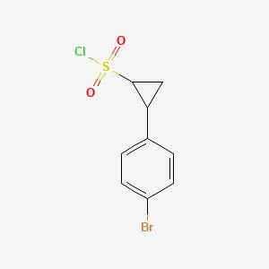 molecular formula C9H8BrClO2S B2602829 2-(4-Bromophenyl)cyclopropane-1-sulfonyl chloride CAS No. 1493098-91-1