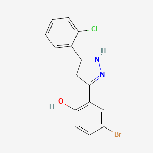 4-bromo-2-[5-(2-chlorophenyl)-4,5-dihydro-1H-pyrazol-3-yl]phenol