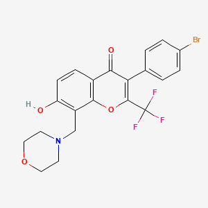 3-(4-Bromophenyl)-7-hydroxy-8-(morpholin-4-ylmethyl)-2-(trifluoromethyl)chromen-4-one