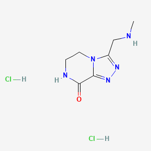 molecular formula C7H13Cl2N5O B2602847 3-[(甲氨基)甲基]-5H,6H,7H,8H-[1,2,4]三唑并[4,3-a]吡嗪-8-酮二盐酸盐 CAS No. 2094616-91-6