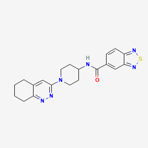 molecular formula C20H22N6OS B2602857 N-(1-(5,6,7,8-tetrahydrocinnolin-3-yl)piperidin-4-yl)benzo[c][1,2,5]thiadiazole-5-carboxamide CAS No. 2034410-88-1
